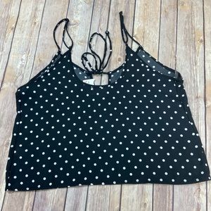 Heart & Hips Polka Dot Crop Cami Womans M EUC